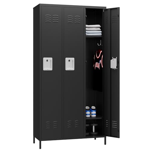 3-Door Blue Steel Storage Locker for Office, School, Gym C68898