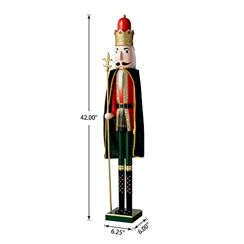 Wooden Nutcracker Decoration 42 Inch Christmas Indoor Outdoor C418758