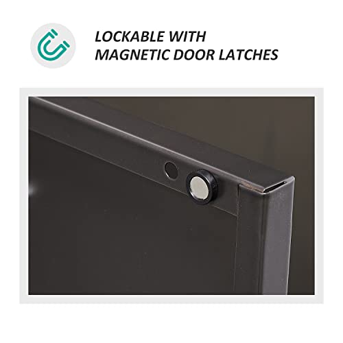 Vintage Metal Locker with Hooks, Lockable Single Door Storage M901