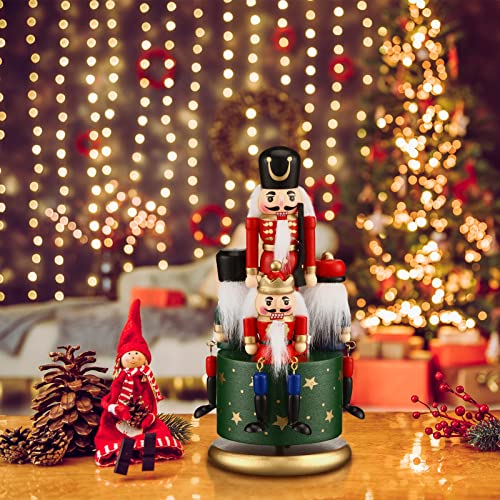 Nutcracker Music Box Wooden Soldier Toy Christmas Wind Up Musical Decor X3406