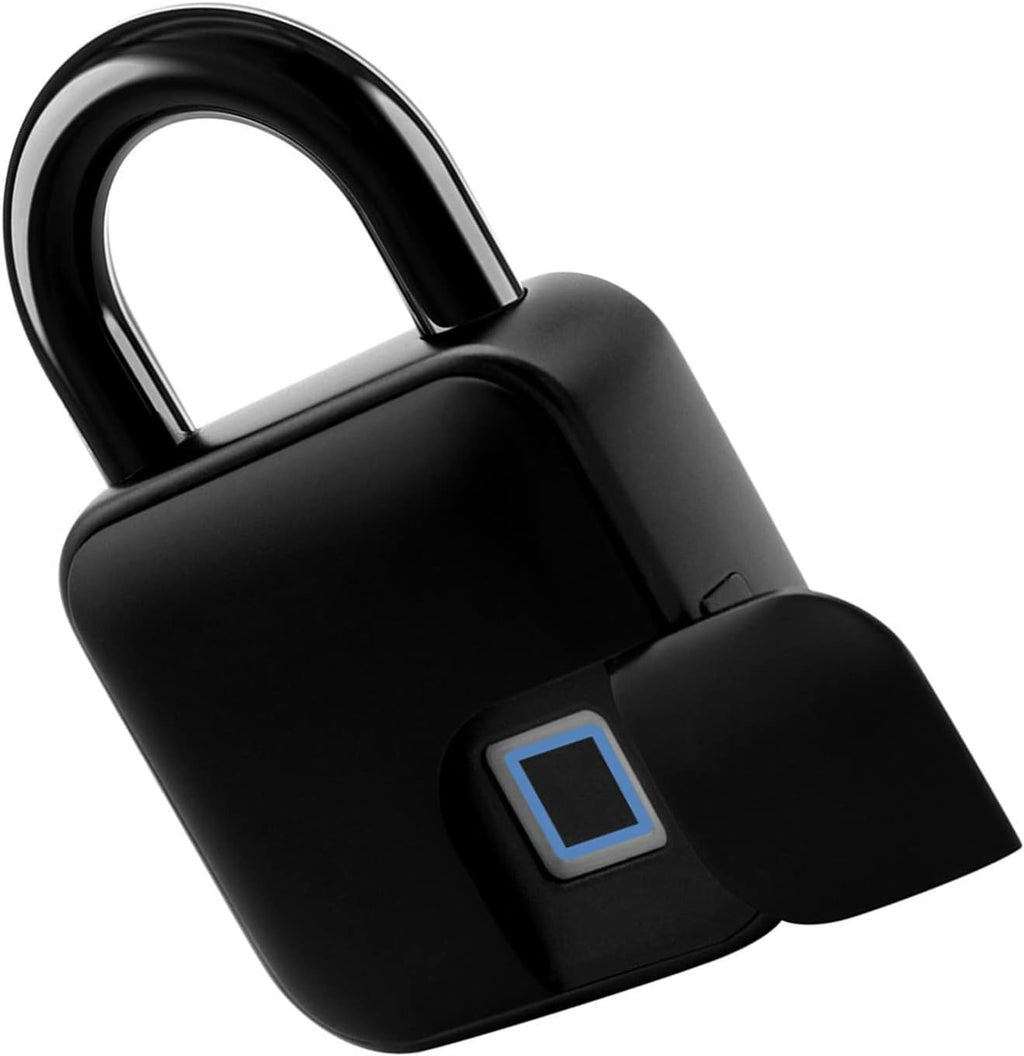 Smart Waterproof Fingerprint Padlock, New Smart Padlock, Biometric Locker Lock, Anti Theft Safety Dormitory Door Electronic Lock for House Door, Suitcase, Bike, Gym, Office