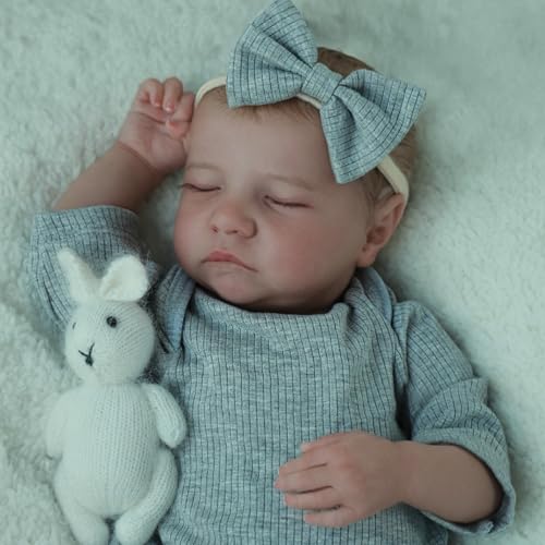 18 Inch Realistic Reborn Baby Doll, Lifelike Hispanic Newborn with Full Body Vinyl O75777