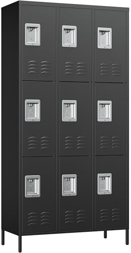Vintage Metal Locker with Hooks, Lockable Single Door Storage M901
