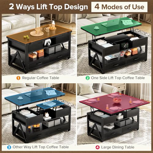 Lift Top Coffee Table with Storage Drawers L3789