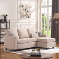 HONBAY Convertible Sectional Sofa, L Shaped Couch with Reversible Chaise for Small Space, Black