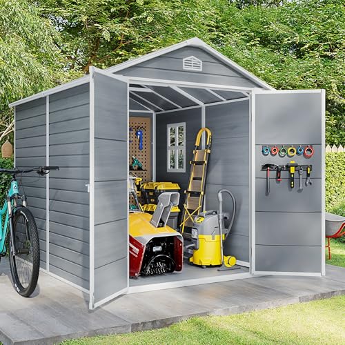 Outdoor Storage Shed with Floor, Lockable Doors, Window, Vents, Steel Frame U71245