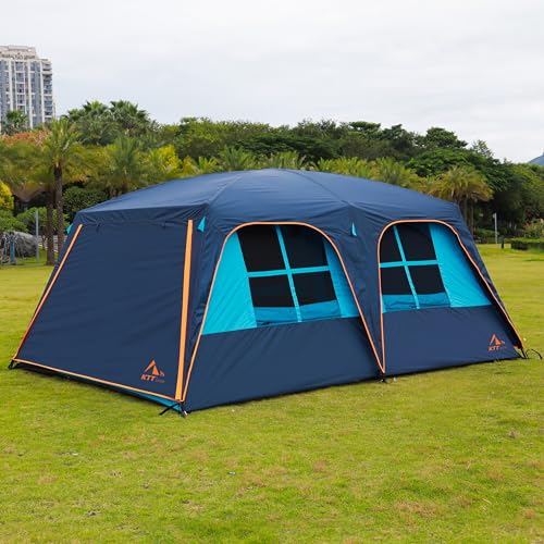 Extra Large Family Cabin Tent 2 Rooms 3 Doors 3 Windows Waterproof for Camping H460