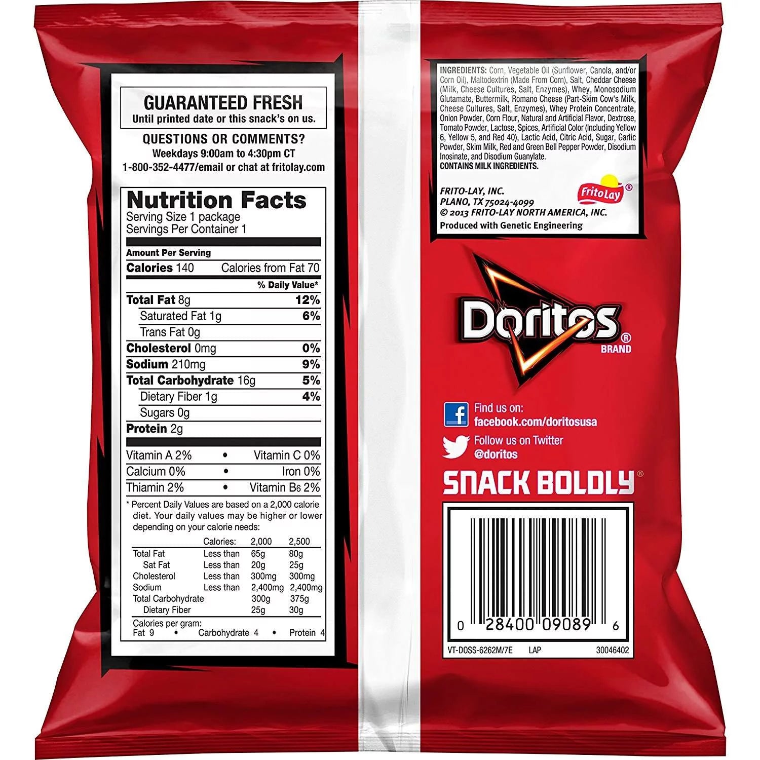 Nacho Cheese Tortilla Chips, 1 oz Bags, 40 Count H11569