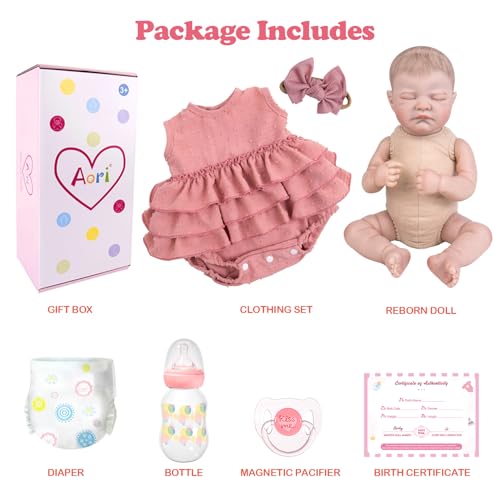 Reborn Baby Doll Girl 20" Realistic Sleeping Newborn with Feeding & Outfit Set F6590