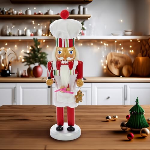 Red Baking Nutcracker Chef 10 inch Wood Tabletop Figurine P8320
