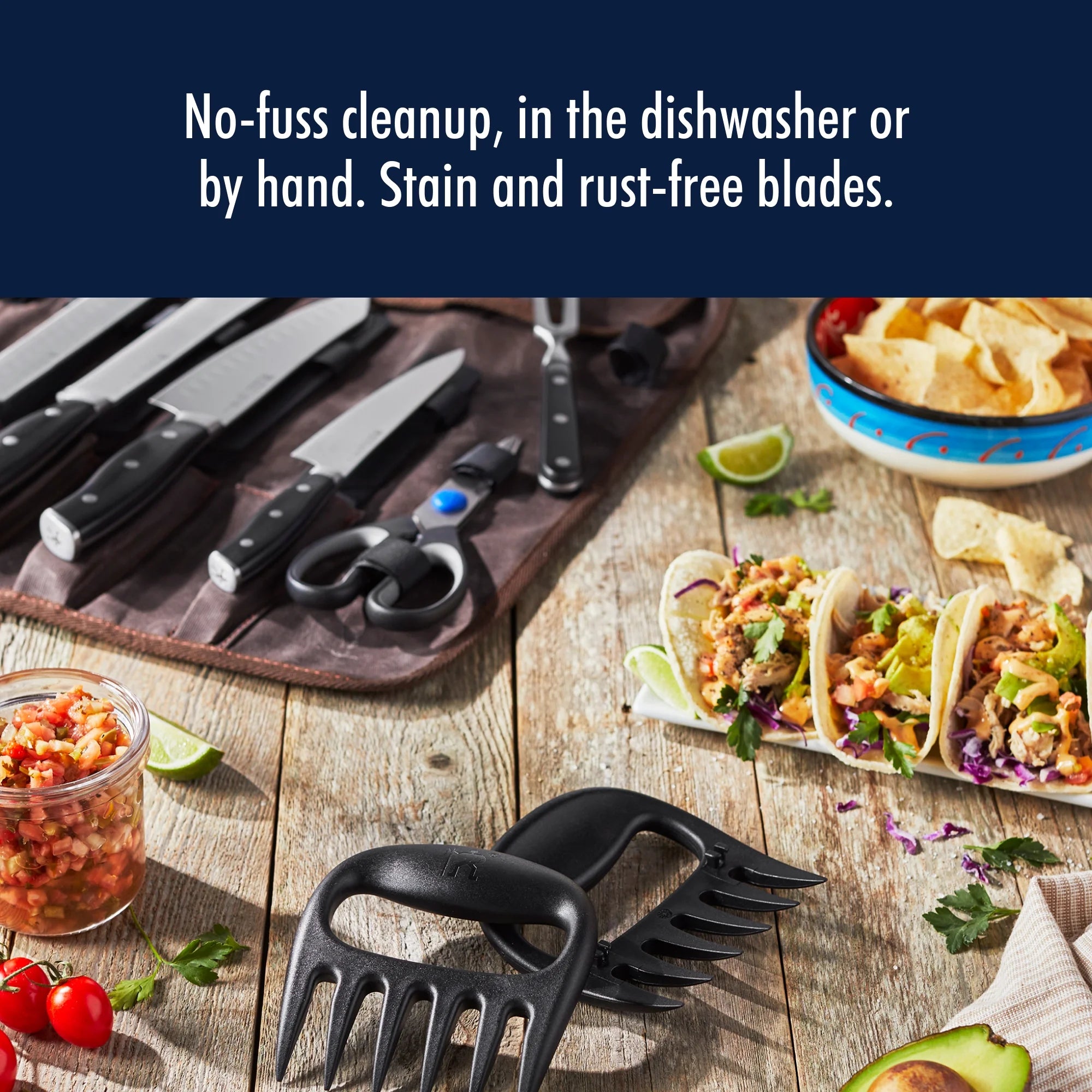 Stainless Steel Chef's Knife Set, 9 Piece D7640