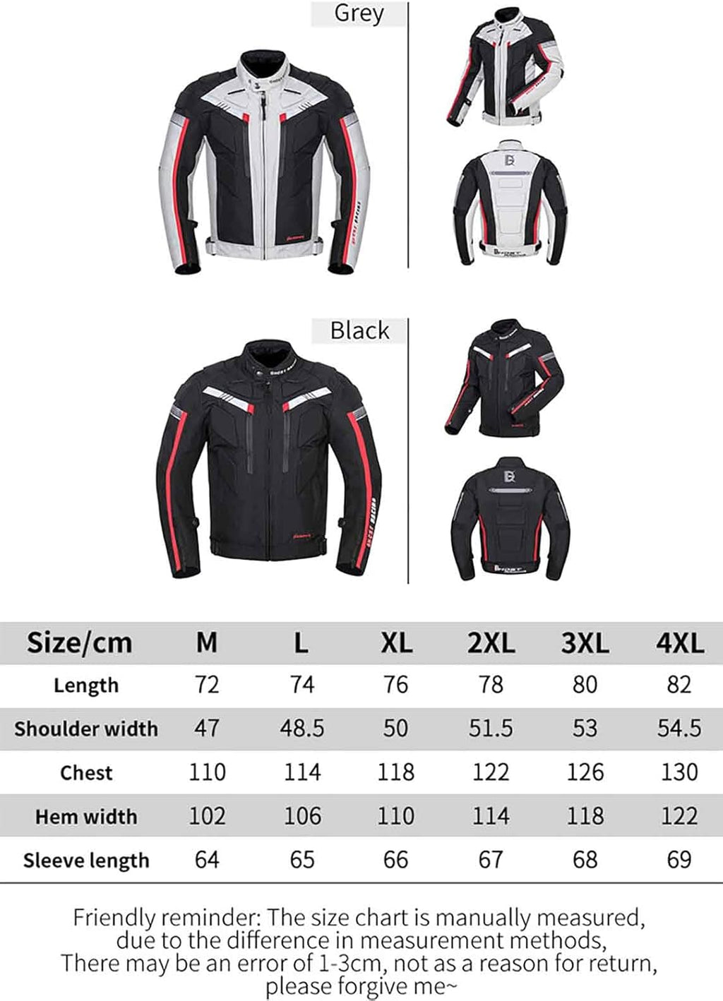 Motorcycle Jacket and Trousers Set, Waterproof Windproof, Grey I809763