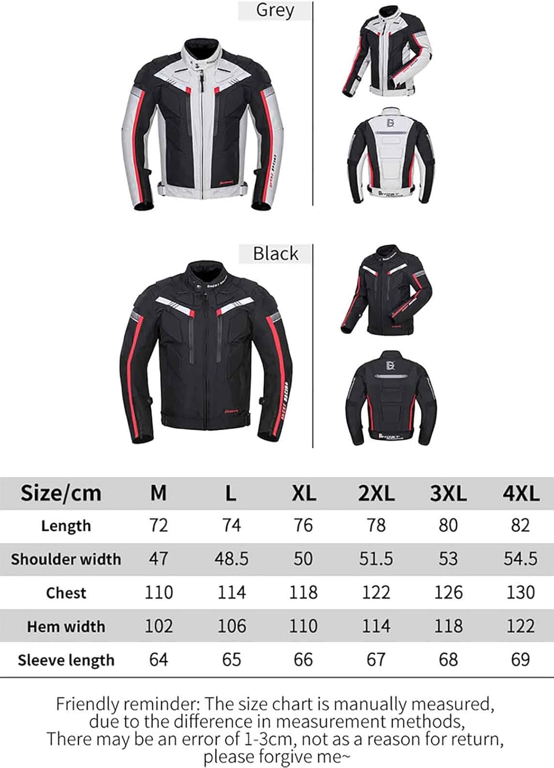Motorcycle Jacket and Trousers Set, Waterproof Windproof, Grey I809763