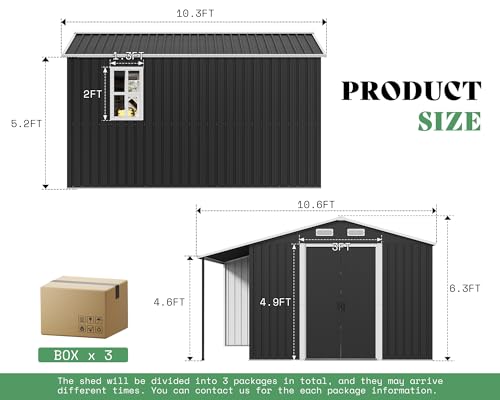 Outdoor Storage Shed with Sliding Doors and Windows O257