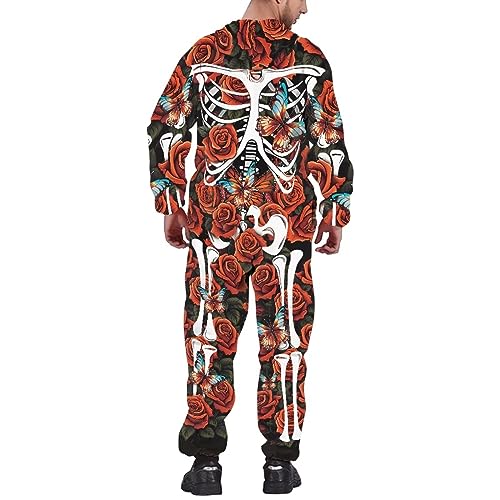 Adult Onesie Hooded One-Piece Pajama Zipper Jumpsuit for Men and Women I930