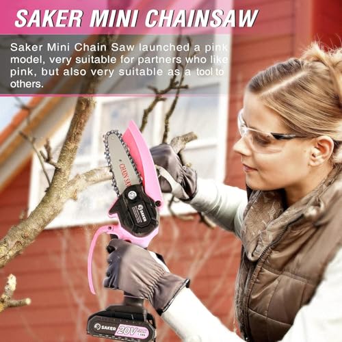 Mini Chainsaw Cordless, Handheld Pruning Saw for Tree Branches C763319