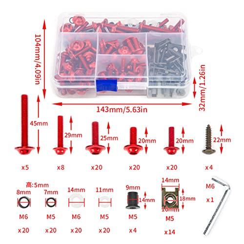 Motorcycle Fairing Bolt Assortment Kit 177Pcs P249
