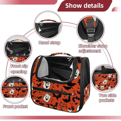 Halloween Pet Carrier Airline Approved for Small Medium Dogs Cats S688252