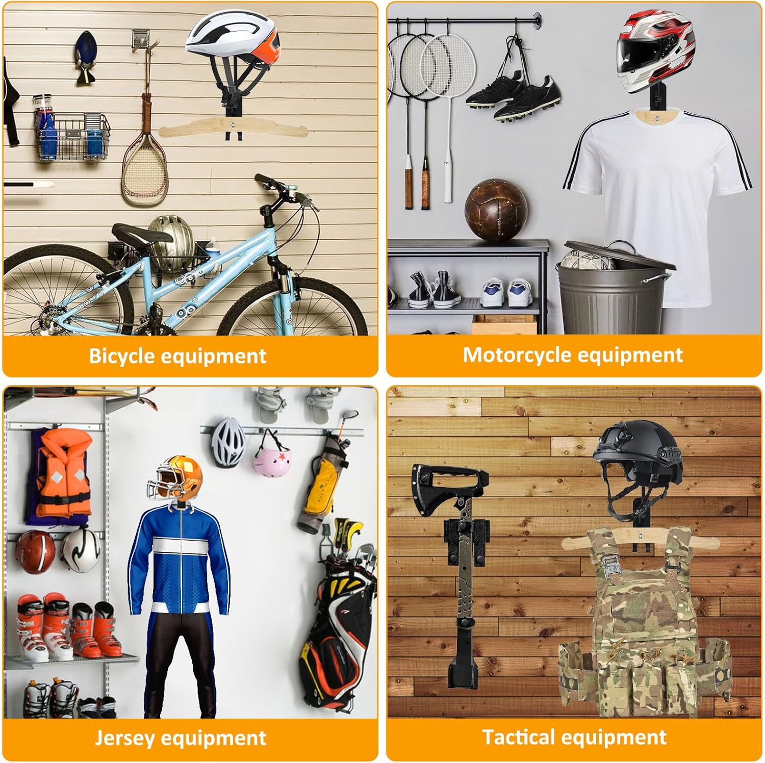 Motorcycle Helmet Wall Mount, Heavy Duty Steel Hanger C793145