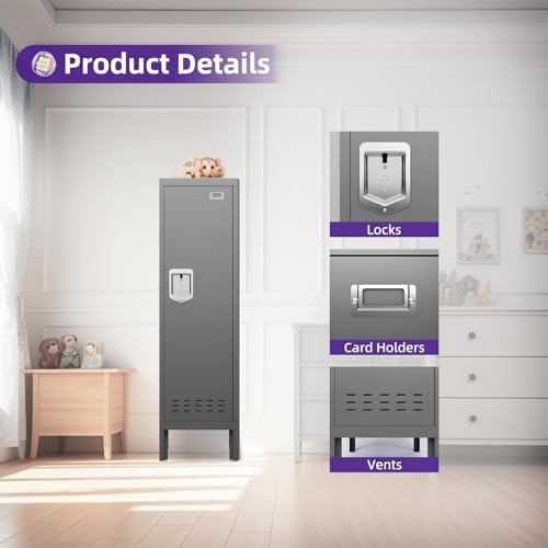 Metal Cabinet with Lockable Door for Office, Gym, School, Home A290