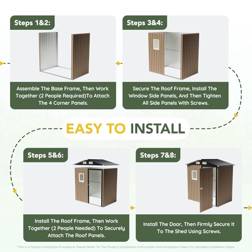 Outdoor Steel Storage Shed with Lockable Doors and Window L987864