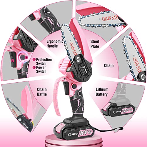 Mini Chainsaw Cordless, Handheld Pruning Saw for Tree Branches C763319