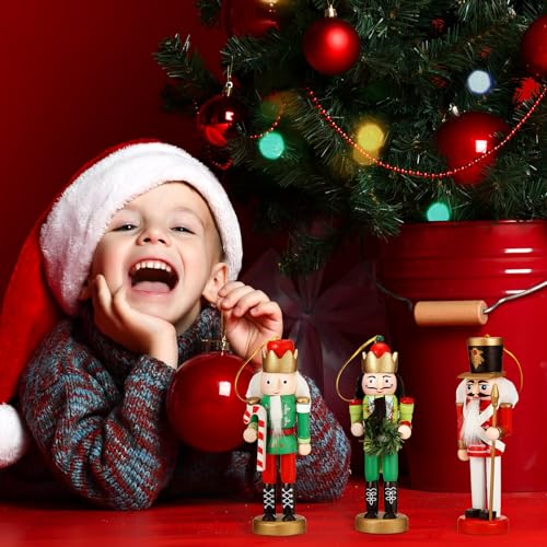 Christmas Nutcracker Ornaments Wooden Hanging Decorations 5 Inch H421