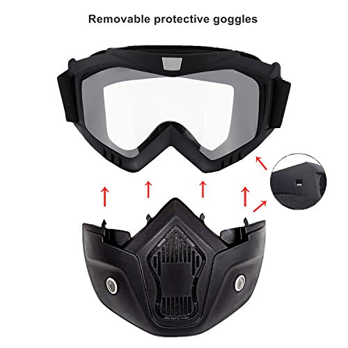 Motorcycle Goggles with Removable Face Mask for Dirt Bike ATV Motocross Y507929