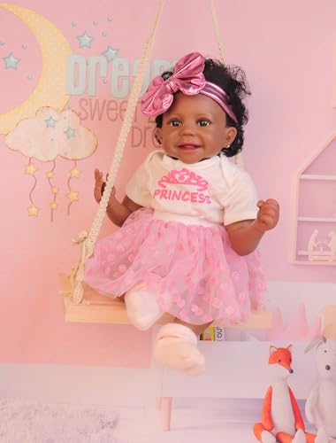 22.8 Inch Realistic African American Baby Doll with Soft Body K201
