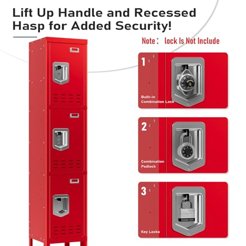 Metal Cabinet with Lockable Door for Office, Gym, School, Home A290