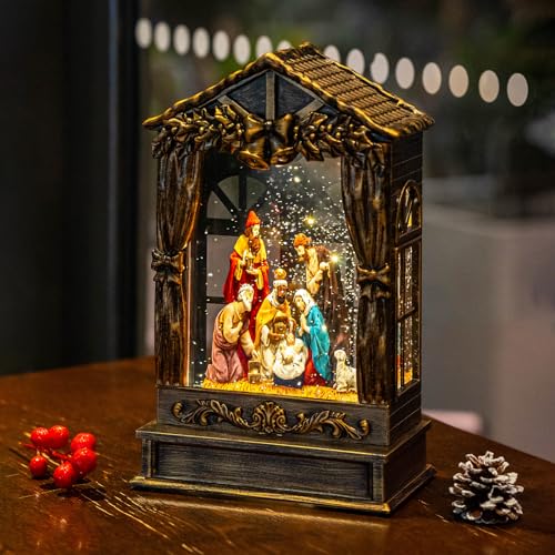 Nutcracker Snow Globe Lantern with Music and Timer Z50315