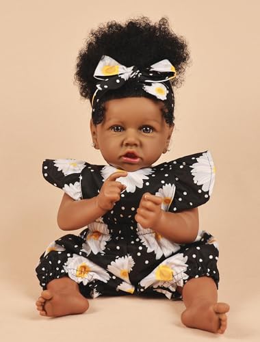 22.8 Inch Realistic African American Baby Doll with Soft Body K201
