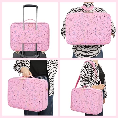 Large Capacity 3 Layer Makeup Case Cosmetic Organizer with Brush Bag R31262
