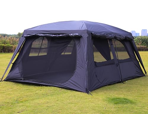 Extra Large Family Cabin Tent for Camping, 2 Rooms, 3 Doors, Waterproof E6603