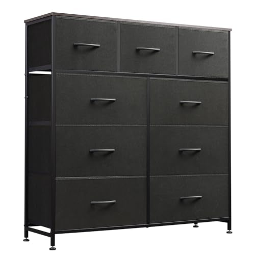 9-Drawer Fabric Storage Tower for Bedroom, Closet, Tall Chest Organizer with Steel Frame R839993
