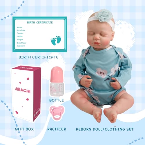 Realistic Reborn Baby Doll, 18 Inch Soft Body Sleeping Baby Girl with Pink Clothing Z645