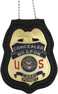 Metal Bounty Hunter Concealed Weapon Carry Permit Badge & Leather Holder