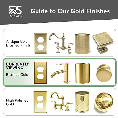 Metal Gold Outlet Cover Wall Plate, Corrosion Resistant, Brushed Brass M4507