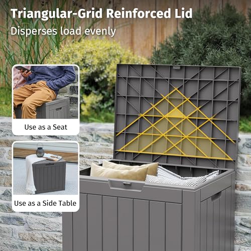 Outdoor Storage Box 31 Gallon Waterproof Resin Deck Box V3075