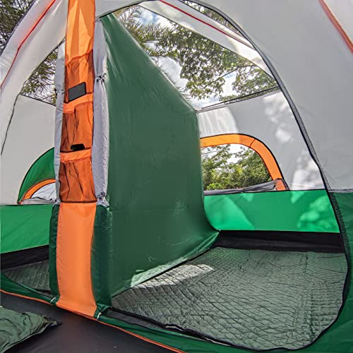 Extra Large Family Cabin Tent for Camping, 2 Rooms, 3 Doors, Waterproof E6603