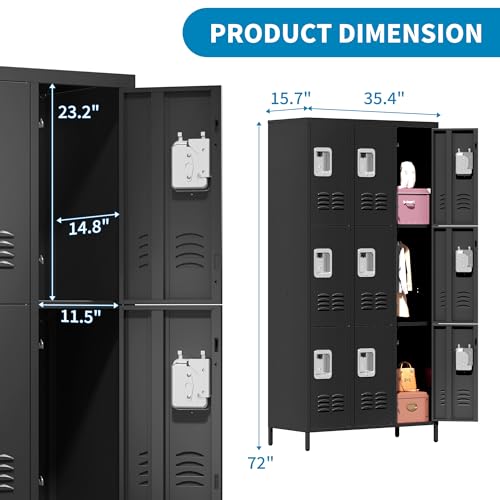 Steel Lockers for Employees, Lockable Storage Cabinet with Assembly X270