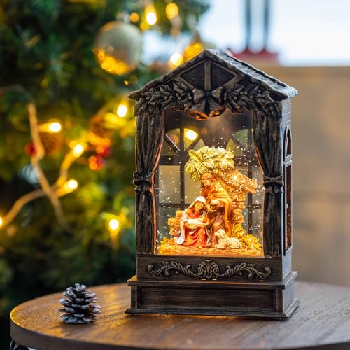 Nutcracker Snow Globe Lantern with Music and Timer Z50315