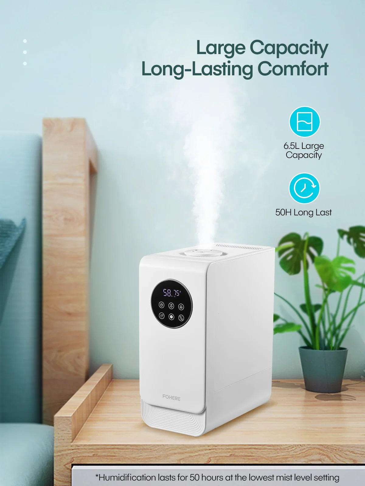 6.5L Warm and Cool Mist Humidifier for Bedroom S999532