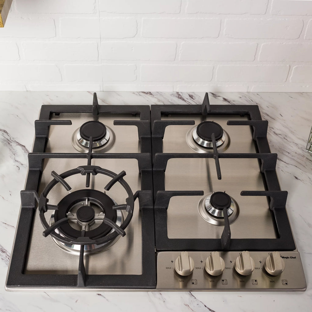 24 Inch Gas Cooktop with 4 Burners, Stainless Steel A712