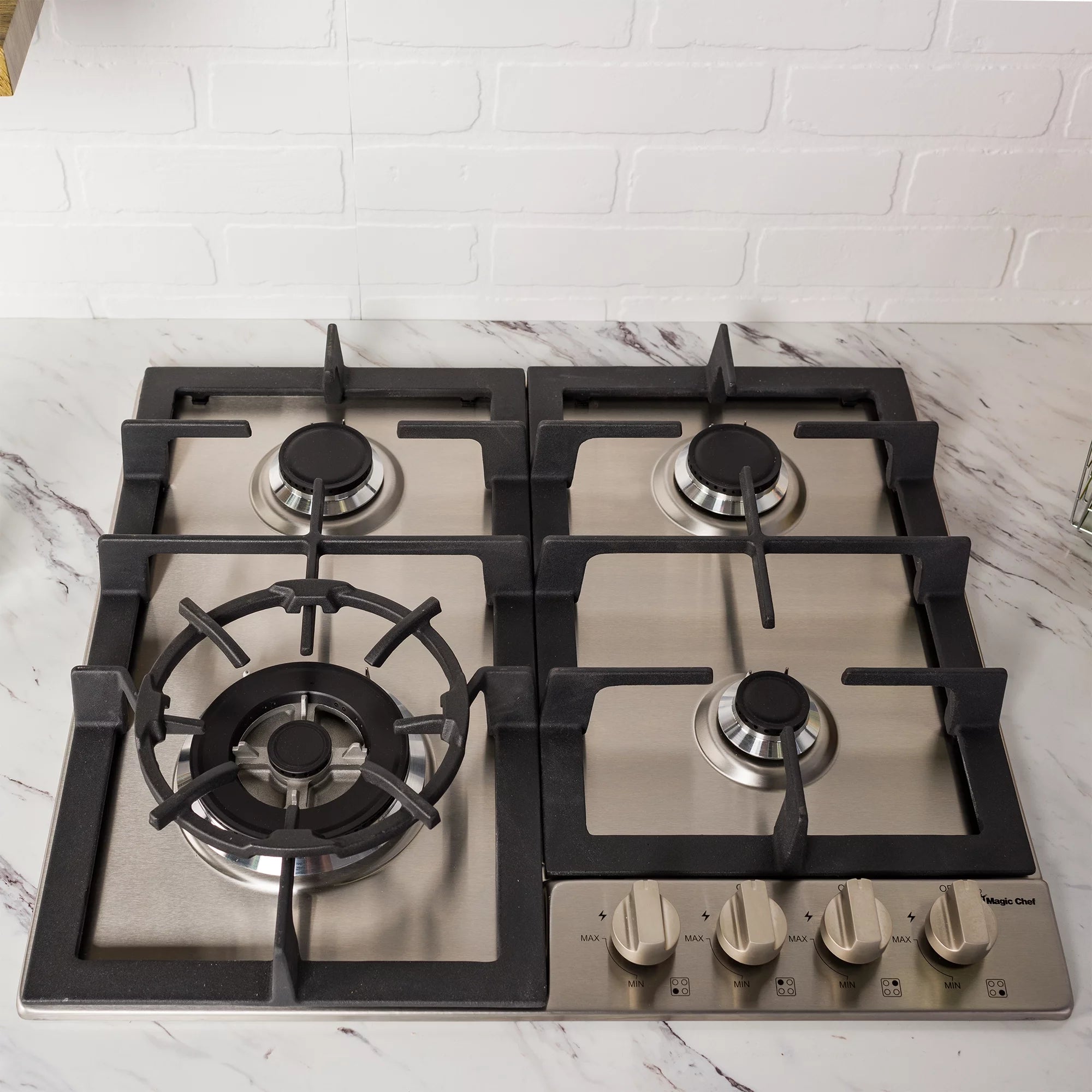 24 Inch Gas Cooktop with 4 Burners, Stainless Steel A712