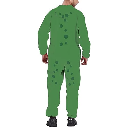 Adult Onesie Hooded One-Piece Pajama Zipper Jumpsuit for Men and Women I930