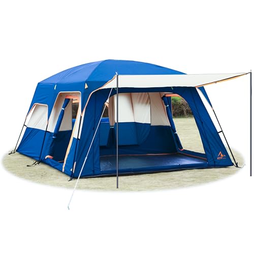Extra Large Family Cabin Tent 2 Rooms 3 Doors 3 Windows Waterproof for Camping H460
