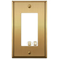 Rio Salto Metal Gold Outlet Cover or Light Switch Cover Wall Plate, Corrosion Resistant Metal Wall Plate, Genuine Brushed Brass, MID-SIZE
