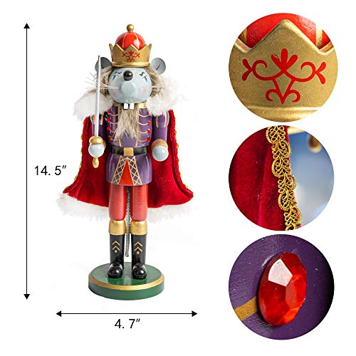 Christmas Nutcrackers Figures 7 Inch Wooden Mouse King Soldier Pirate Decorations O68716
