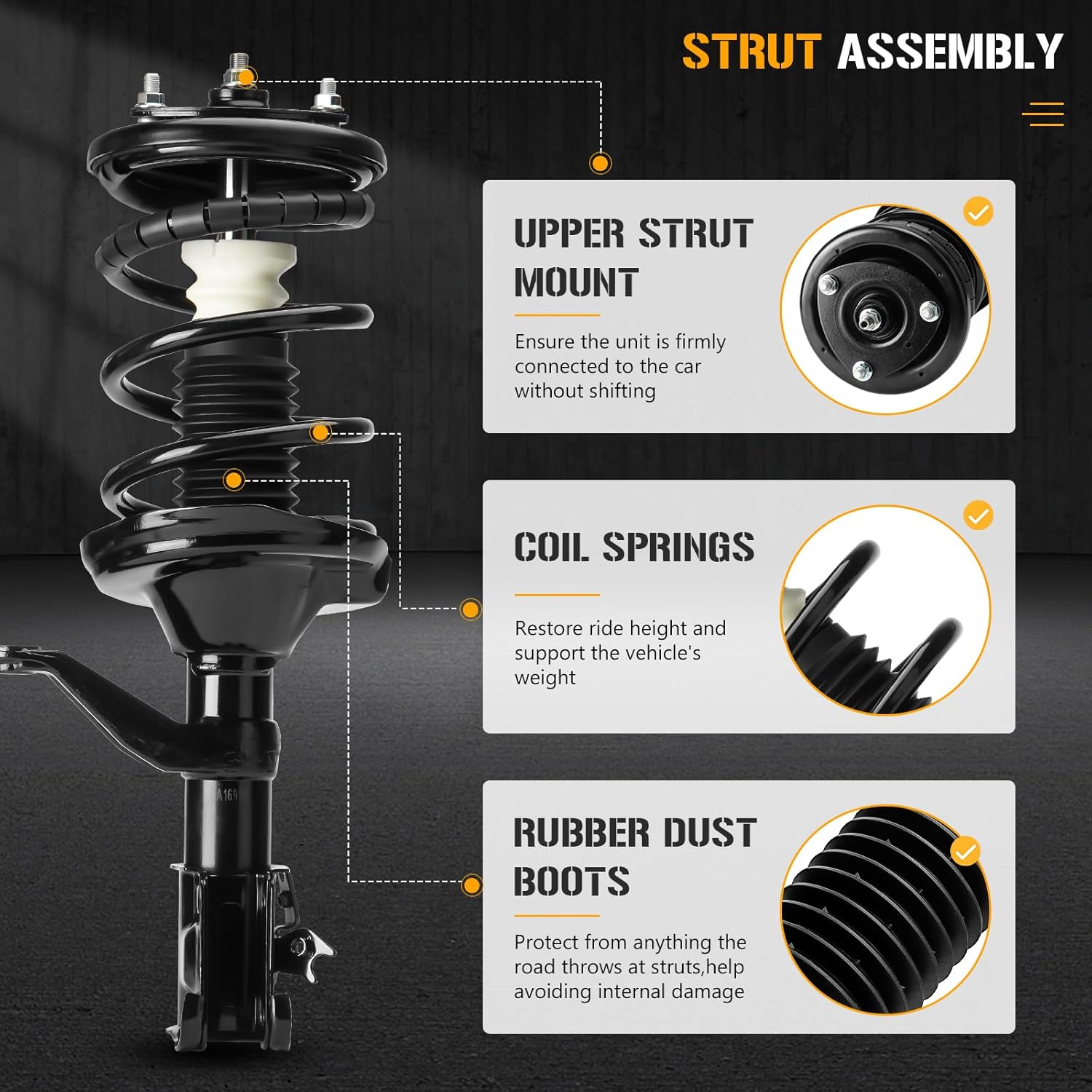 Complete Strut Spring Shock Absorber for Honda Element 2.4L 2003-2011 4PCS H56151